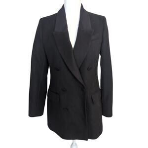 Zara Woman Black Wool Blend Coat Size Small